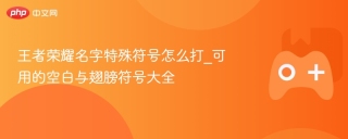 王者荣耀名字特殊符号怎么打_可用的空白与翅膀符号大全