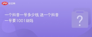 一个抖音一号多少钱 送一个抖音一号要1001块吗
