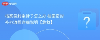 档案袋封条拆了怎么办 档案密封补办流程详细说明【急救】 - php中文网