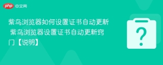 紫鸟浏览器如何设置证书自动更新 紫鸟浏览器设置证书自动更新窍门【说明】