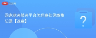 国家政务服务平台怎样查社保缴费记录【速查】