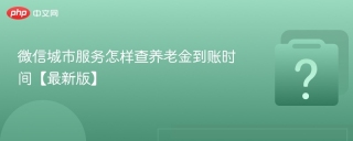 微信城市服务怎样查养老金到账时间【最新版】