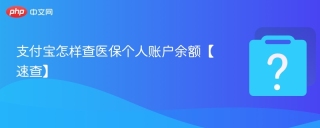 支付宝怎样查医保个人账户余额【速查】