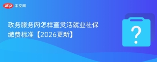 政务服务网怎样查灵活就业社保缴费标准【2026更新】