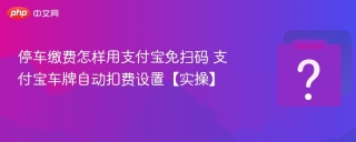 停车缴费怎样用支付宝免扫码 支付宝车牌自动扣费设置【实操】 - php中文网