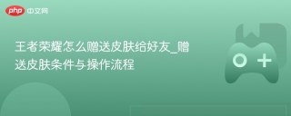 王者荣耀怎么赠送皮肤给好友_赠送皮肤条件与操作流程