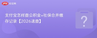 支付宝怎样查公积金+社保合并缴存记录【2026速查】