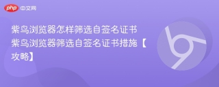 紫鸟浏览器怎样筛选自签名证书 紫鸟浏览器筛选自签名证书措施【攻略】