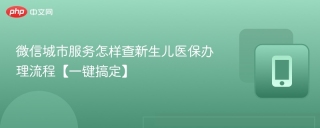 微信城市服务怎样查新生儿医保办理流程【一键搞定】