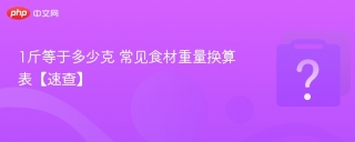 1斤等于多少克 常见食材重量换算表【速查】 - php中文网