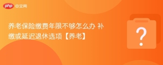 养老保险缴费年限不够怎么办 补缴或延迟退休选项【养老】