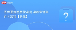 医保重复缴费能退吗 退款申请条件与流程【医保】