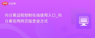 向日葵远程控制在线使用入口_向日葵官网网页版登录方式