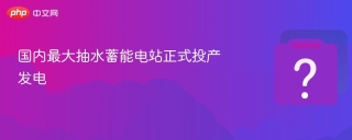 国内最大抽水蓄能电站正式投产发电