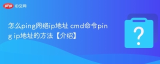 怎么ping网络ip地址 cmd命令ping ip地址的方法【介绍】 - php中文网