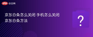 京东白条怎么关闭 手机怎么关闭京东白条方法