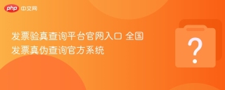 发票验真查询平台官网入口 全国发票真伪查询官方系统 - php中文网