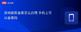 异地就医备案怎么办理 手机上可以备案吗 - php中文网