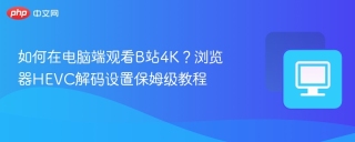 如何在电脑端观看B站4K？浏览器HEVC解码设置保姆级教程