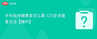 手机电池健康度怎么看 iOS安卓查看方法【操作】