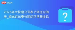 2026各大快递公司春节停运时间表_顺丰京东春节期间正常营业吗