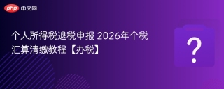 个人所得税退税申报 2026年个税汇算清缴教程【办税】