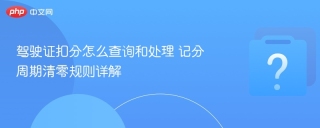 驾驶证扣分怎么查询和处理 记分周期清零规则详解
