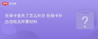 社保卡丢失了怎么补办 社保卡补办流程及所需材料