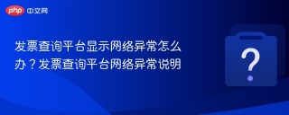 发票查询平台显示网络异常怎么办？发票查询平台网络异常说明