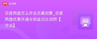 百度网盘怎么开会员最划算_百度网盘优惠开通与权益对比说明【方法】