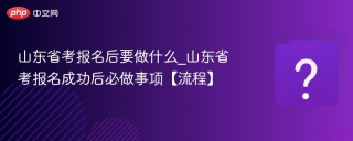 山东省考报名后要做什么_山东省考报名成功后必做事项【流程】