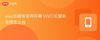 vivo云服务官网在哪 VIVO云服务官网怎么找