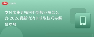 支付宝集五福扫不到敬业福怎么办 2026最新沾沾卡获取技巧与翻倍攻略