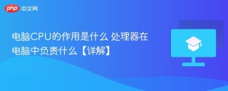 电脑cpu的作用是什么 处理器在电脑中负责什么【详解】 - php中文网