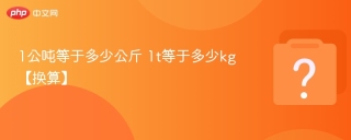 1公吨等于多少公斤 1t等于多少kg【换算】 - php中文网