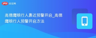 高德鹰眼行人靠近预警开启_高德鹰眼行人预警开启方法