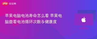 苹果电脑电池寿命怎么看 苹果电脑查看电池循环次数与健康度 - php中文网