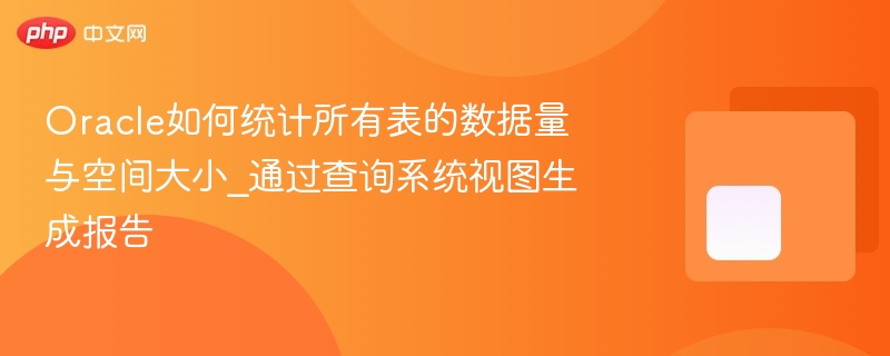 oracle如何统计所有表的数据量与空间大小_通过查询系统视图生成报告 - php中文网