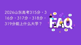2026山东高考315分，316分，317分，318分，319分能上什么大学？ - php中文网
