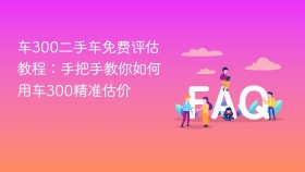 车300二手车免费评估教程：手把手教你如何用车300精准估价