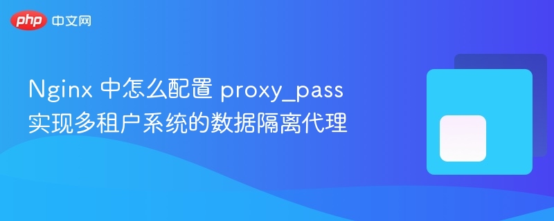 nginx 中怎么配置 proxy_pass 实现多租户系统的数据隔离代理