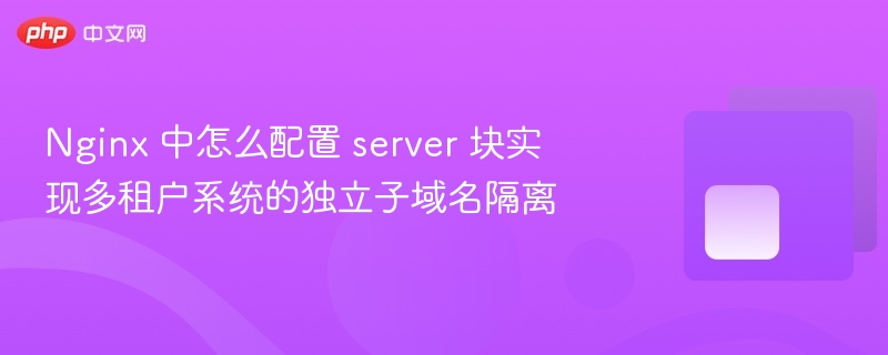 nginx 中怎么配置 server 块实现多租户系统的独立子域名隔离