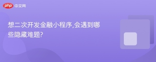 想二次开发金融小程序,会遇到哪些隐藏难题?