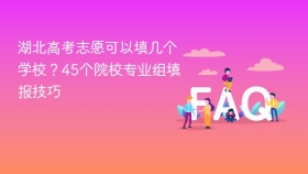 湖北高考志愿可以填几个学校？45个院校专业组填报技巧