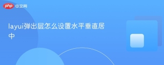 layui弹出层怎么设置水平垂直居中