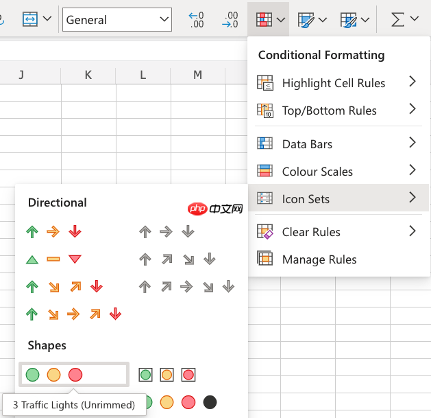 Excel 条件格式:图标集