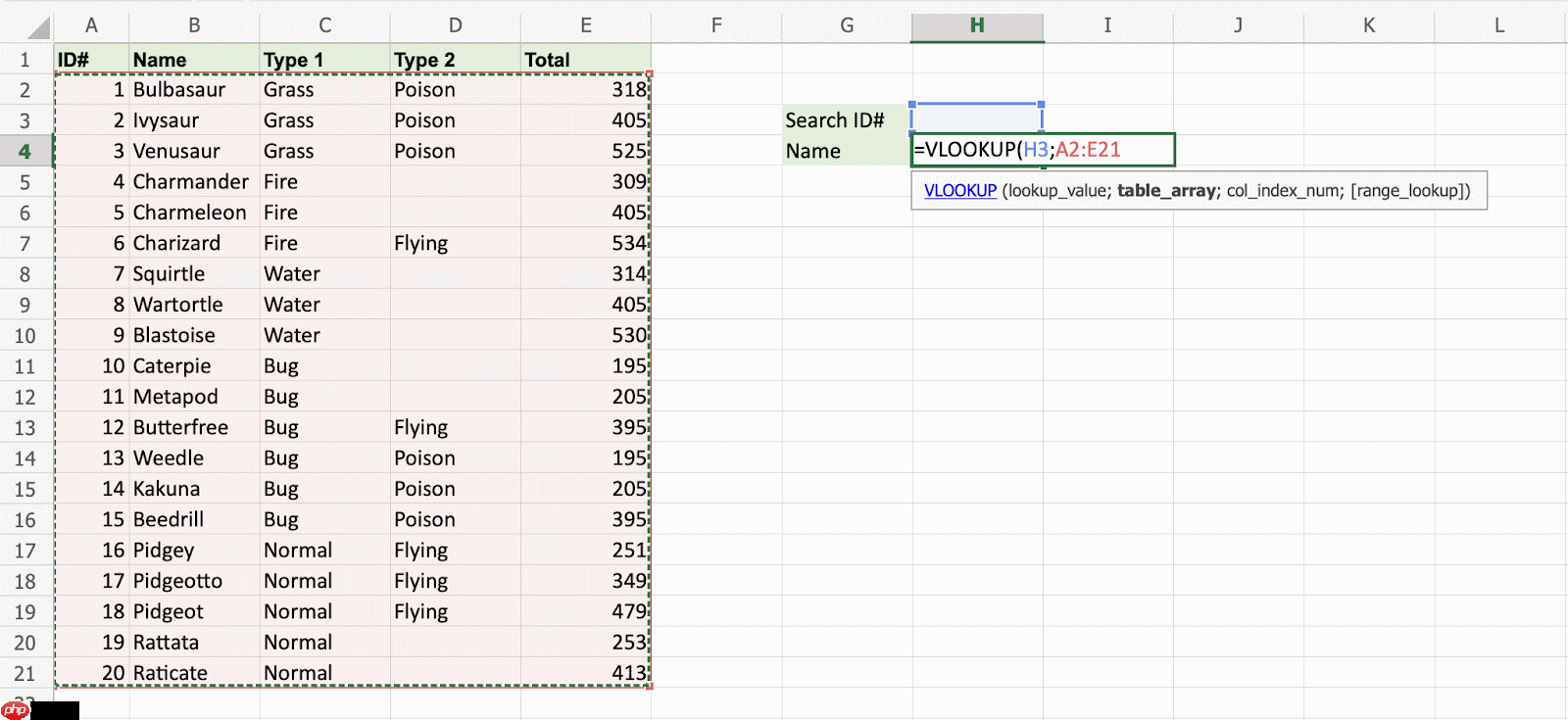 Excel VLOOKUP 函数