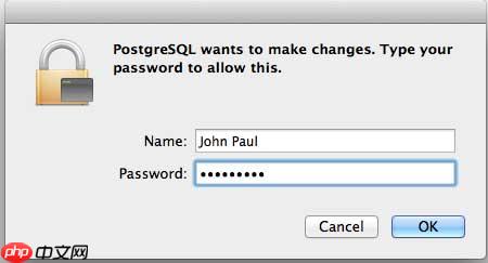Mac 上的 postgresql 密码