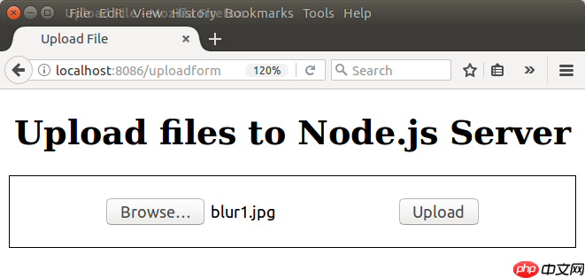 Node.js上传文件-选定的文件