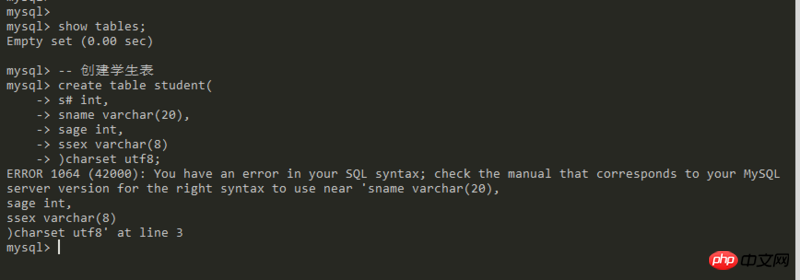 MySQL 这句 创建表结构语句的错误在哪？